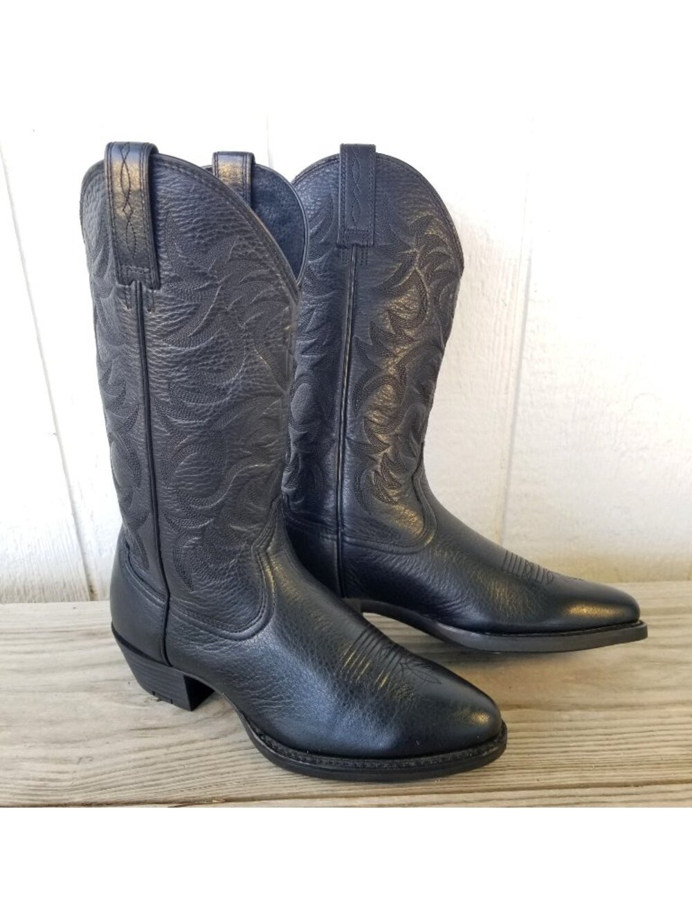 Ariat Heritage Mens Black Deertan Leather Cowboy Western Boots 7 D 10002218